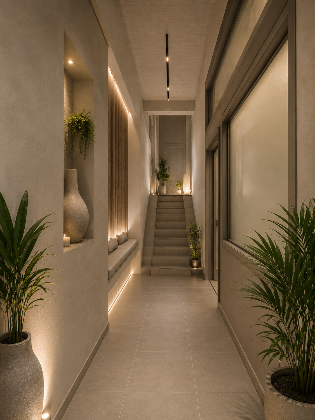 Couloir et escalier du studio